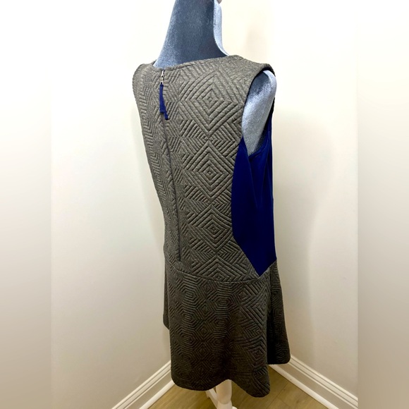 NWT Anthropologie Maeve Grey & Blue Ludlow Quilted Panel Mini Size L - Picture 5 of 10